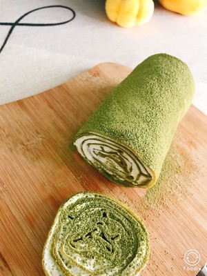抹茶毛巾卷-薄饼铛版的做法 步骤2
