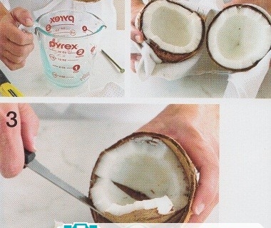 教您如何给椰子取汁挖肉