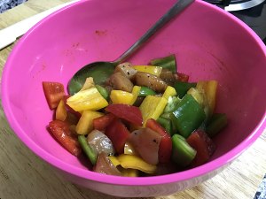 彩椒鸡肉串制作方法