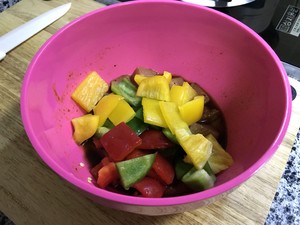 彩椒鸡肉串制作方法