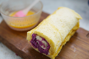 岩烤奶酪紫薯卷 制作方法