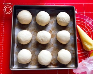 椰浆卡仕达馅小面包  制作方法