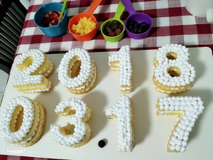 数字水果蛋糕 制作方法
