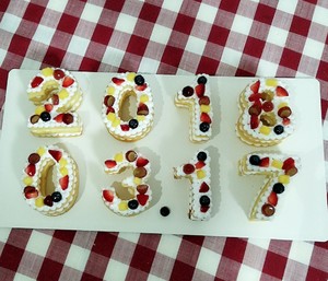 数字水果蛋糕 制作方法