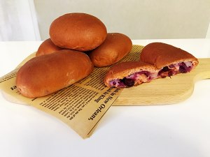 玫瑰紫/麻薯面包 制作方法