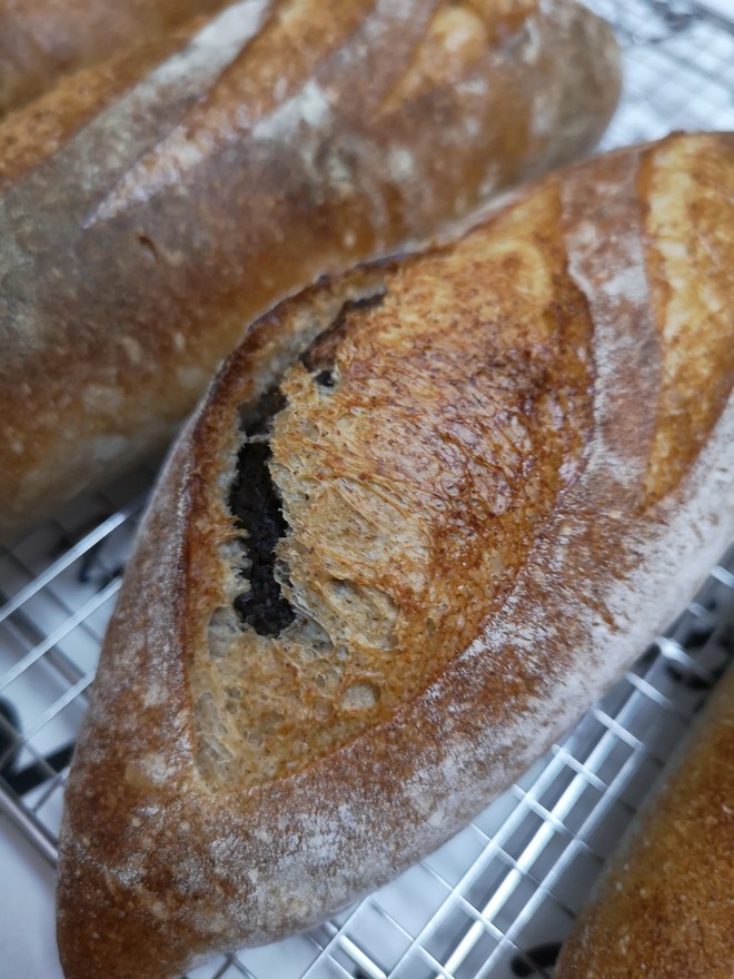 天然酵母黑芝麻法国面包  制作方法