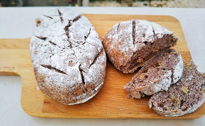 黑米全麦欧包(无油,低糖) 制作方法