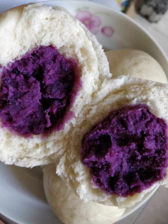 简单美味的炼奶紫薯包 制作方法