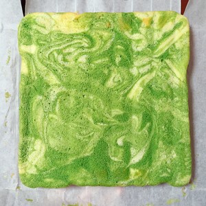 抹茶酸奶花纹小蛋糕 制作方法