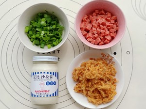 香葱肉松面包条 制作方法