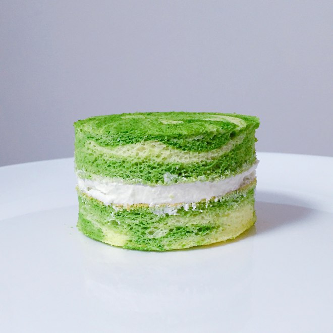 抹茶酸奶花纹小蛋糕 制作方法