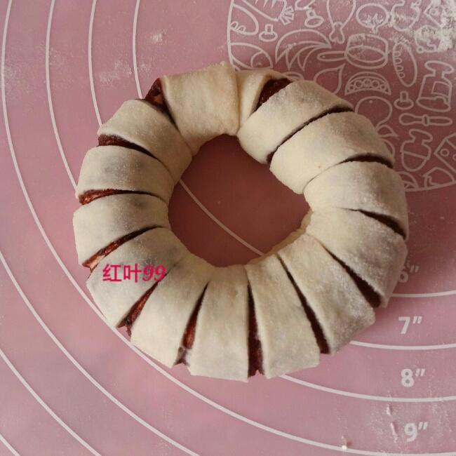 【豆沙面包圈的做法步骤图，豆沙面包圈怎么做好吃】红叶99-制作