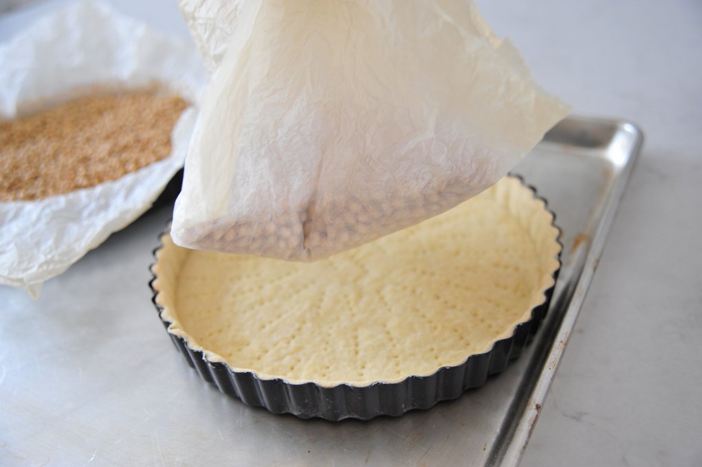 塔皮擀开与盲烤?